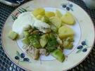 Rezept: Rotbarsch mit geschmorter Gurke Rotbarsch mit geschmorter Gurke - Rezept