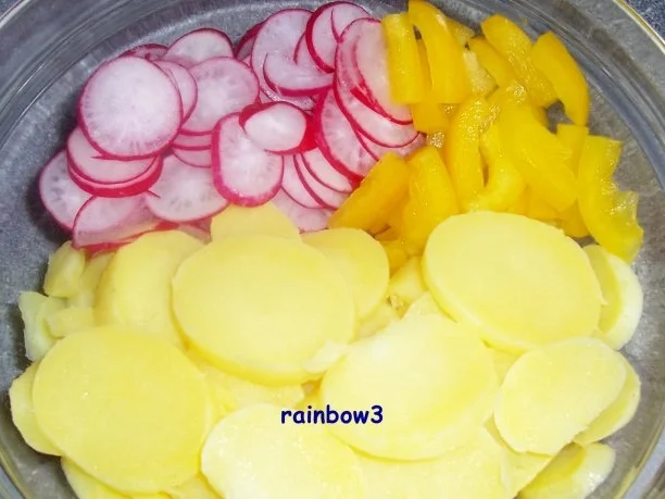 Salat: Kartoffelsalat mit gelbem Joghurt-Dressing - Rezept - Bild Nr. 3