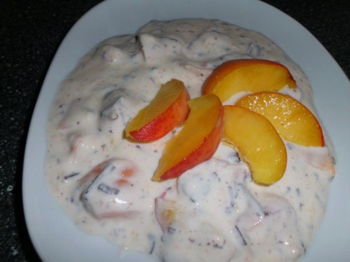 Bilder für Stracciatella - Quarkcreme mit Pfirsichen und Aprikosen - Rezept