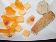Apfel-Mango-Carpaccio mit Käse - Rezept