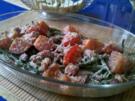 Gemüse: Grüne Bohnen - Tomatenauflauf mit Speck und Käse - Rezept