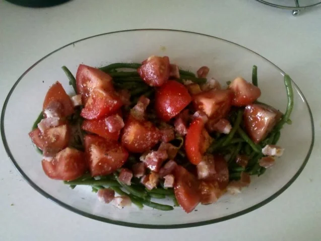 Gemüse: Grüne Bohnen - Tomatenauflauf mit Speck und Käse - Rezept - Bild Nr. 7