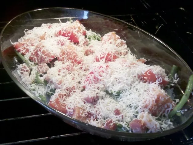 Gemüse: Grüne Bohnen - Tomatenauflauf mit Speck und Käse - Rezept - Bild Nr. 8