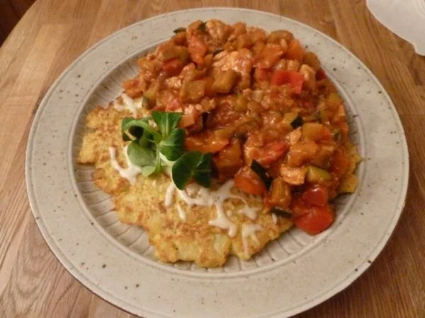 Rezept: Spanische Tortilla mit Hähnchenbrust und Gemüse Bild Nr. 6 Spanische Tortilla mit Hähnchenbrust und Gemüse - Rezept - Bild Nr. 6