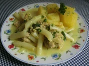 Rezept: Zitronige Klรถpse mit Spargel in leckerer Sosse Zitronige Klรถpse mit Spargel in leckerer Sosse - Rezept