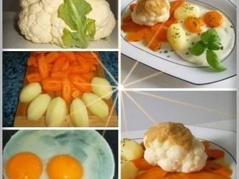 ※ Blumenkohl mit Möhren, Kartoffeln und Spiegeleier ※ - Rezept - Bild Nr. 4