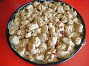 Rhabarberkuchen mit Vanillecreme und Streusel - Rezept