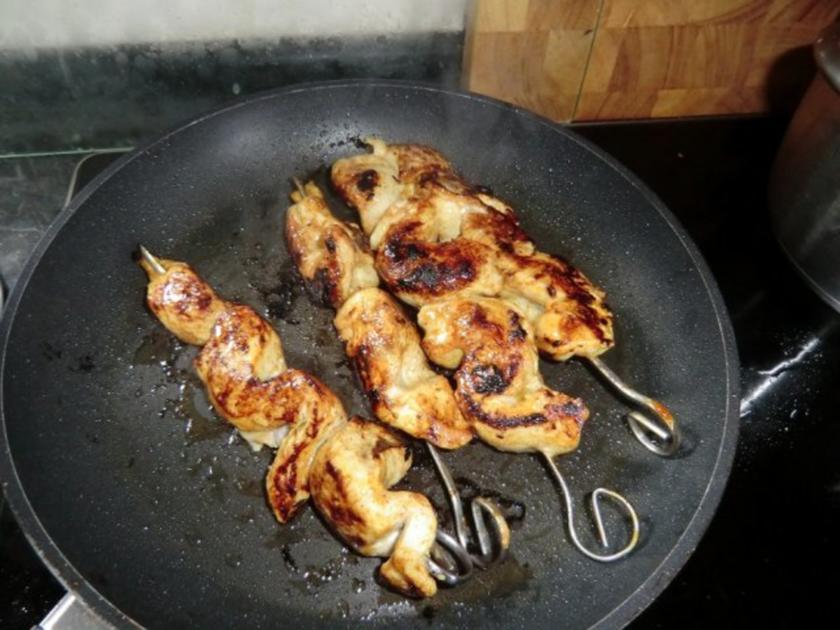 Marinierte Hähnchenspieße - einfach - 123 kcal/100g