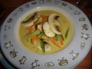 Curry Sahne Suppe mit Einlage - Rezept