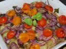 Patate arraganate - im Ofen geröstete Kartoffeln mit Zwiebeln und Tomaten - Rezept