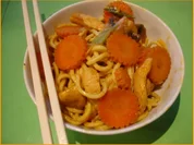 Exotisches Hähnchenbrustfilet mit Nudeln - Rezept