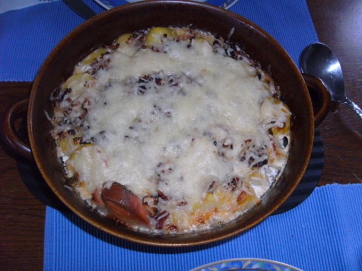 Sahniges Kartoffel-Wurst-Gratin - Rezept - kochbar.de