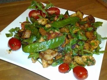 Hähnchenbrustfilet mit Knoblauch- Focaccia und Zuckerschoten - Rezept - Bild Nr. 13