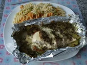 Mediterrane Huhn- Zucchini- Päckchen - Rezept