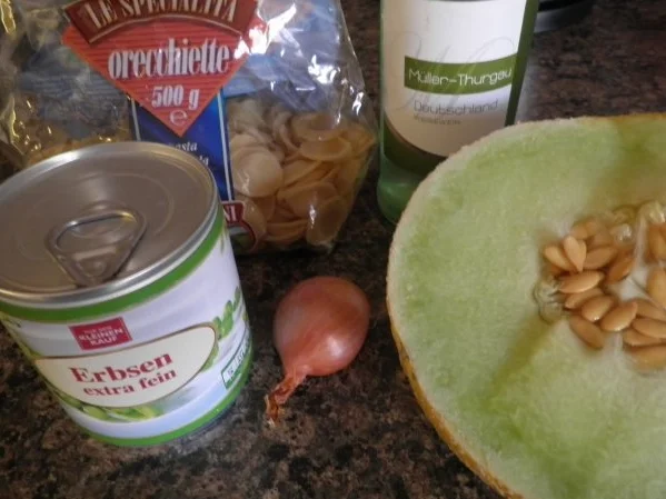 Rezept: Pasta ... mit Erbsen und Melone Bild Nr. 3 Pasta ... mit Erbsen und Melone - Rezept - Bild Nr. 3