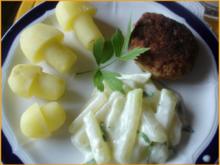 Kräuterbuletten mit Kohlrabigemüse und Kartoffelpilzen - Rezept