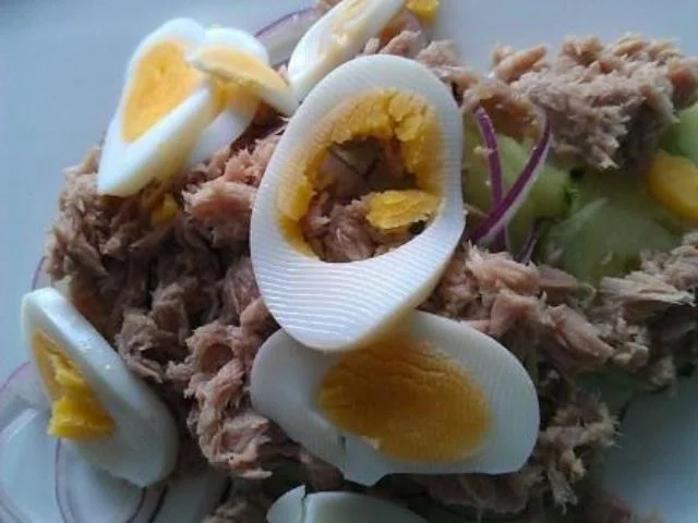 Rezept: Tellersalat mit Thunfisch u. Serranoschinken Bild Nr. 5271 Tellersalat mit Thunfisch u. Serranoschinken - Rezept - Bild Nr. 5271