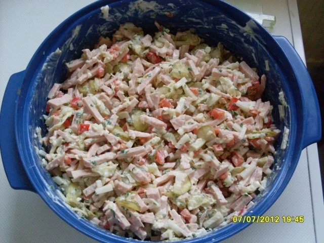 Fleischsalat pikant mit Meerrettich-Dressing - Rezept - Bild Nr. 8