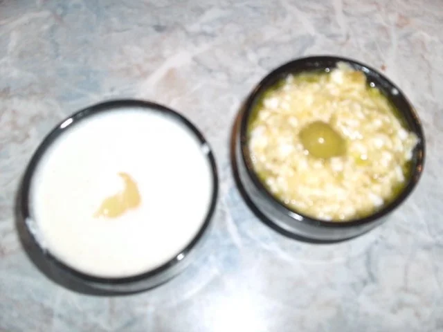 Rezept: Ananas-Schaum und Oliven-Eier-Dip Ananas-Schaum und Oliven-Eier-Dip - Rezept