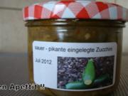 Sauer & pikant eingelegte Zucchini - Rezept