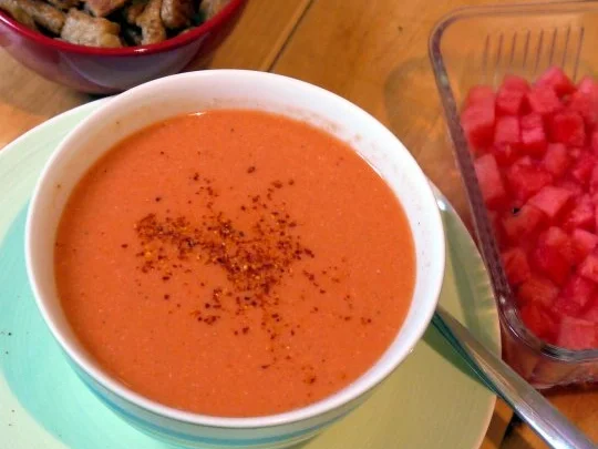 Rezept: Kalte Melonen-Tomaten-Suppe Bild Nr. 2 Kalte Melonen-Tomaten-Suppe - Rezept - Bild Nr. 2