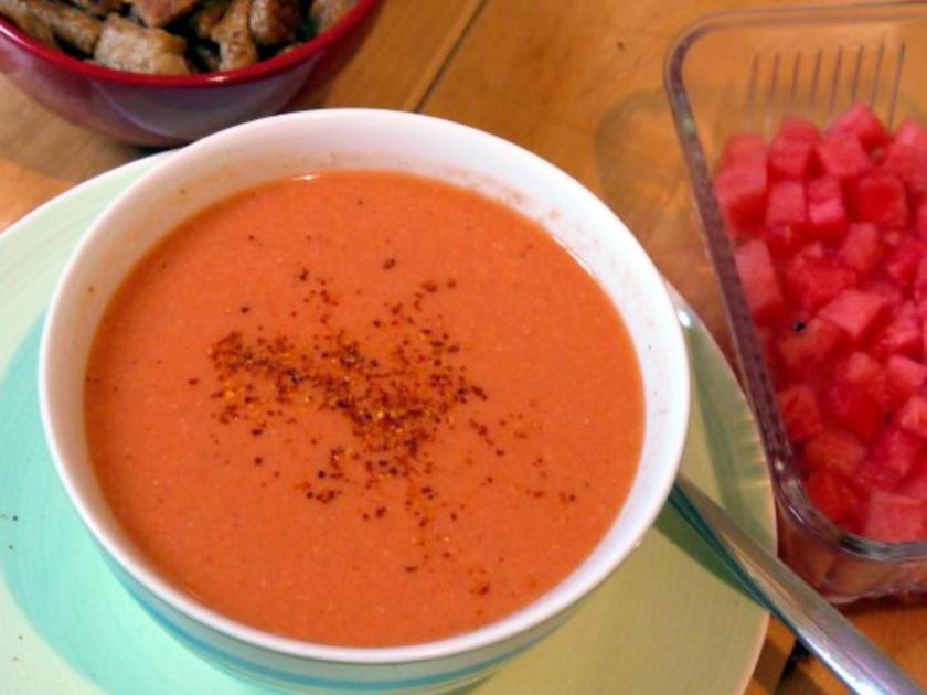 Kalte Melonen-Tomaten-Suppe - Rezept mit Bild - kochbar.de