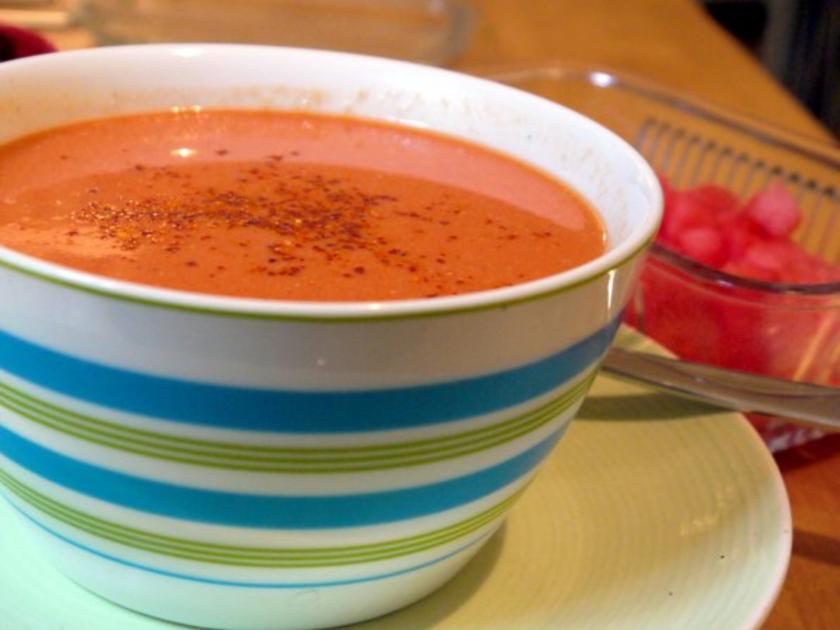 Kalte Melonen-Tomaten-Suppe - Rezept mit Bild - kochbar.de