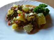 Rezept: Fl/Rind: Schmorgurkenpfanne Fl/Rind: Schmorgurkenpfanne - Rezept