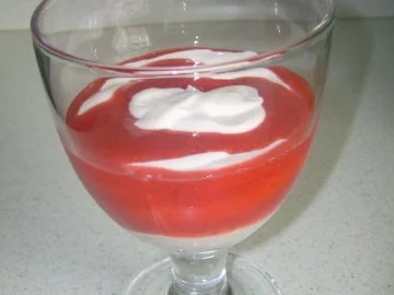 Honigquark mit Erdbeersoße - Rezept
