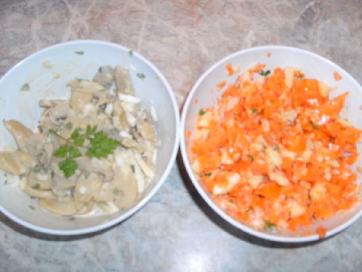 Karotten-Apfel-Salat und Jägersalat - Rezept
