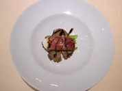 Austernpilze an grünem Spargel und Schinkenpäckchen - Rezept