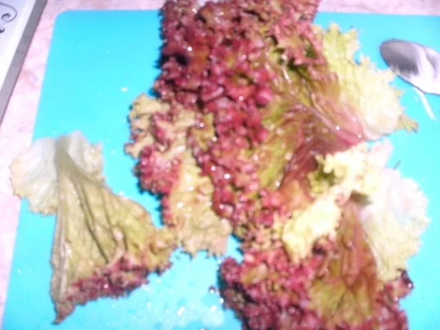 Lollo Rosso-Salat und Erbsensalat - Rezept - Bild Nr. 3