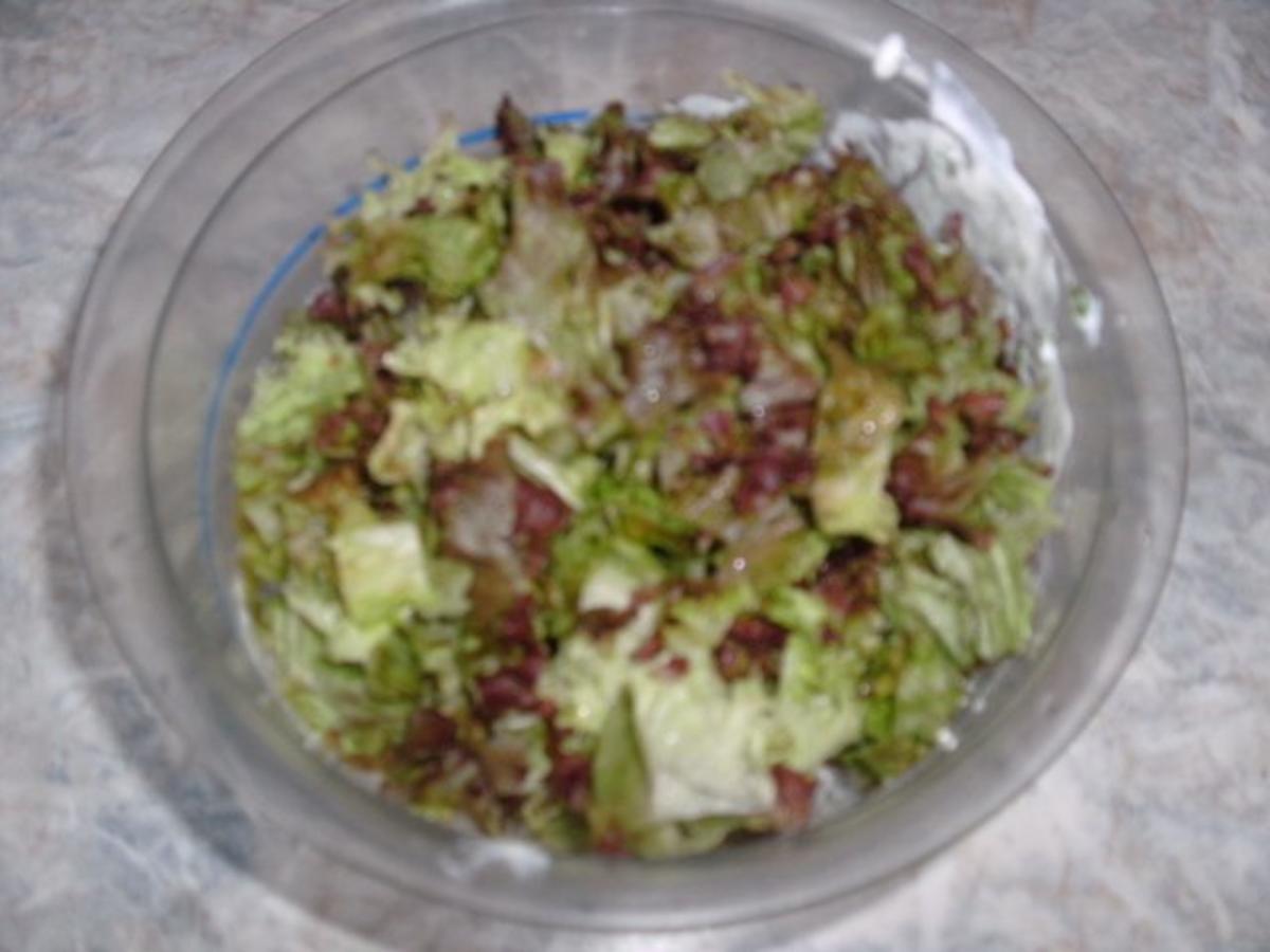 Lollo Rosso-Salat und Erbsensalat - Rezept - Bild Nr. 6