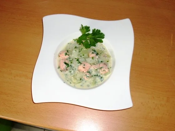 Lachs-Kohlrabi-Suppe - Rezept