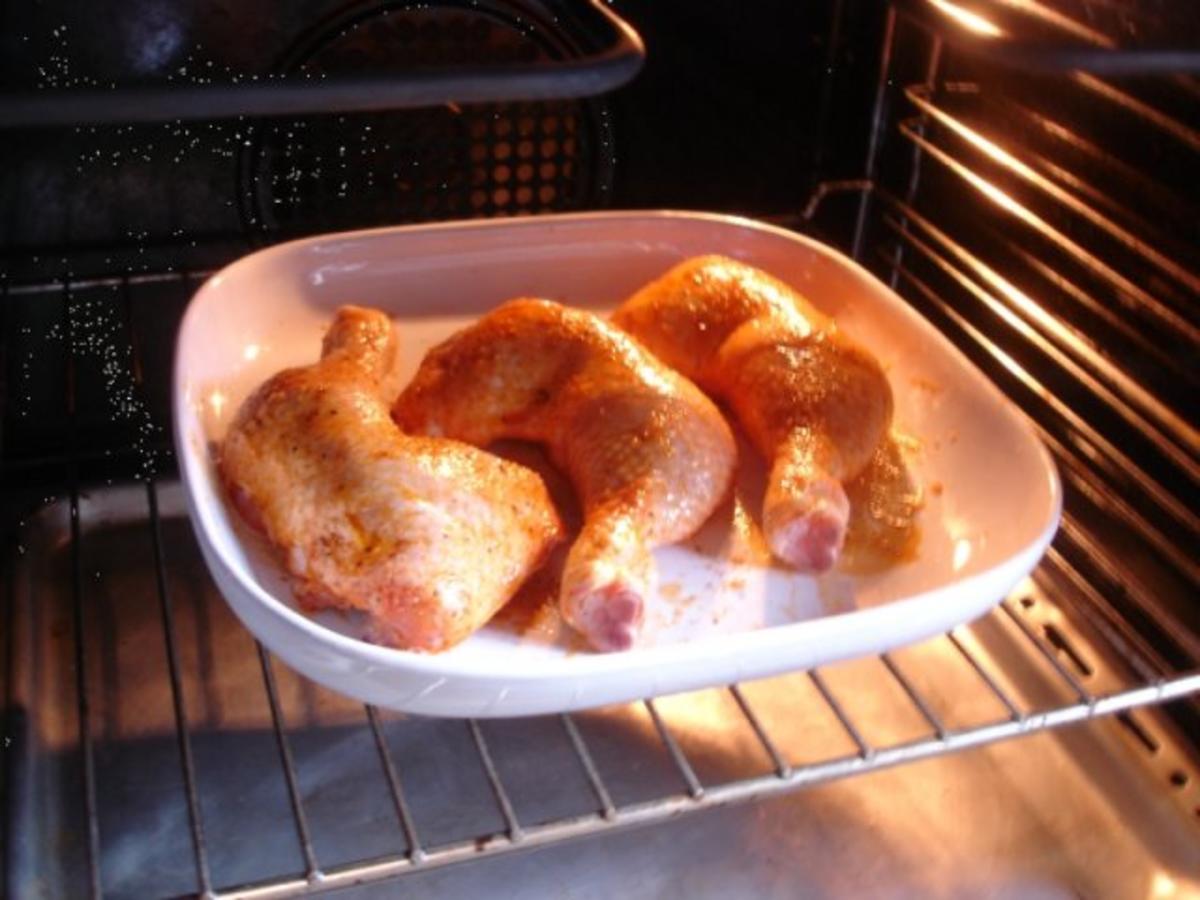 Hähnchenkeule mit Brokkoli und Pommes frites - Rezept - Bild Nr. 6