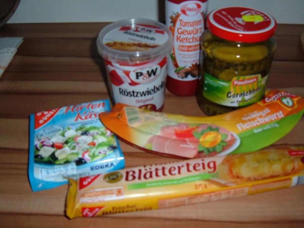 Blätterteig : Tarte mit Fleischwurst,Hirtenkäse - Rezept - Bild Nr. 2