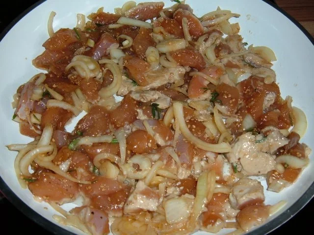 Rezept: Geflügel : Geschnetzeltes mit Zwiebeln und Reis Bild Nr. 3 Geflügel : Geschnetzeltes mit Zwiebeln und Reis - Rezept - Bild Nr. 3