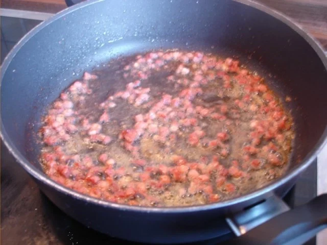 Spaghettini Carbonara mit Friseesalat - Rezept - Bild Nr. 8