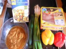 Hähnchenbrust auf Gemüsebett mit Kartoffelecken - Rezept