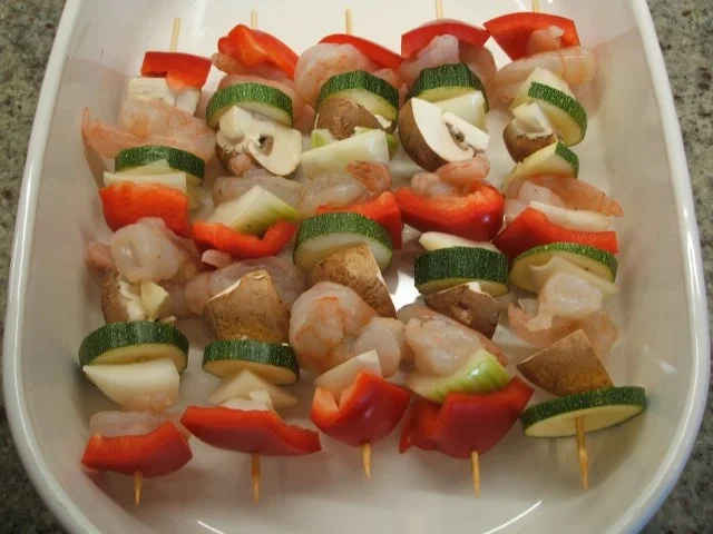 Rezept: Fisch: Garnelenspieße mit Gemüse Bild Nr. 3 Fisch: Garnelenspieße mit Gemüse - Rezept - Bild Nr. 3