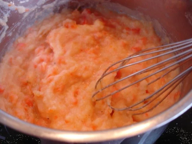 Rezept: Kohlrabischnitzel mit Paprika-Kartoffelpüree und Friseesalat Bild Nr. 9 Kohlrabischnitzel mit Paprika-Kartoffelpüree und Friseesalat - Rezept - Bild Nr. 9