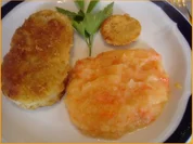 Kohlrabischnitzel mit Paprika-Kartoffelpüree und Friseesalat - Rezept