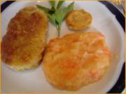 Kohlrabischnitzel mit Paprika-Kartoffelpüree und Friseesalat - Rezept
