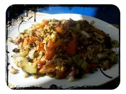 Gemüse: Pikante Grünkern-Gemüsepfanne - Rezept