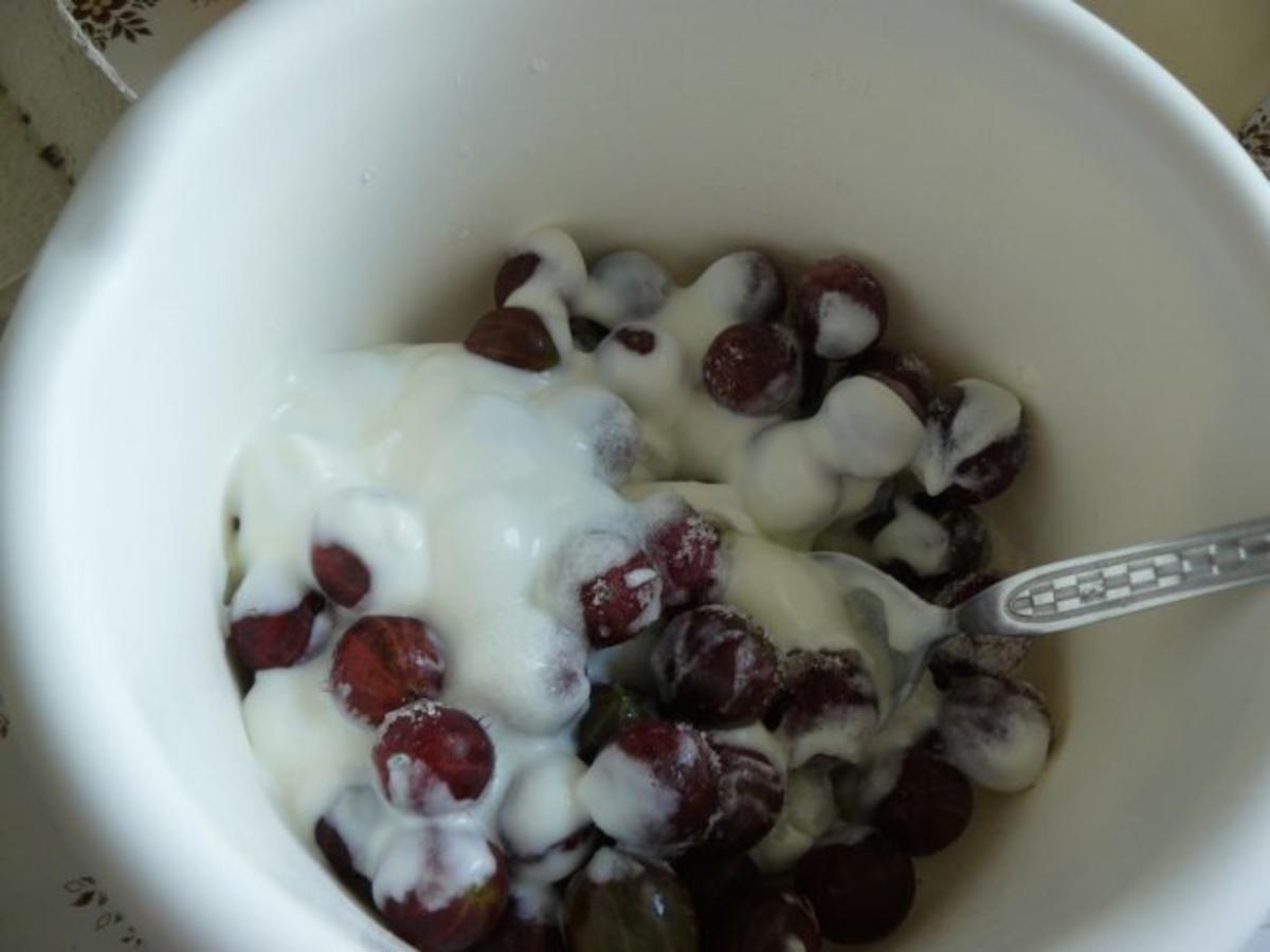 Stachelbeercreme ein Dessert aus Stachelbeeren mit Joghurt - Rezept mit ...