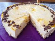 Pfirsichtorte mit Schoko-Knusperboden - Rezept