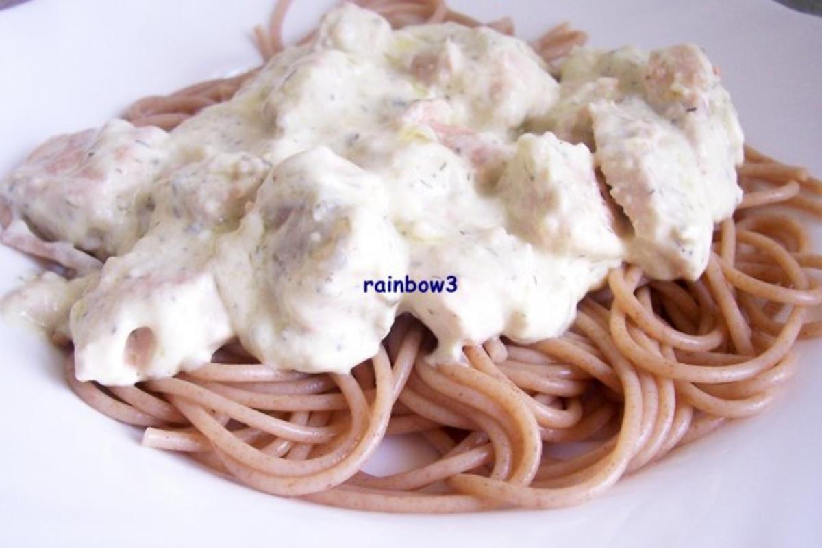 Kochen: Lachs in Käsesauce zu Spaghetti - Rezept