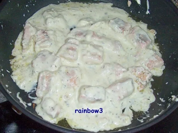 Kochen: Lachs in Käsesauce zu Spaghetti - Rezept - Bild Nr. 4