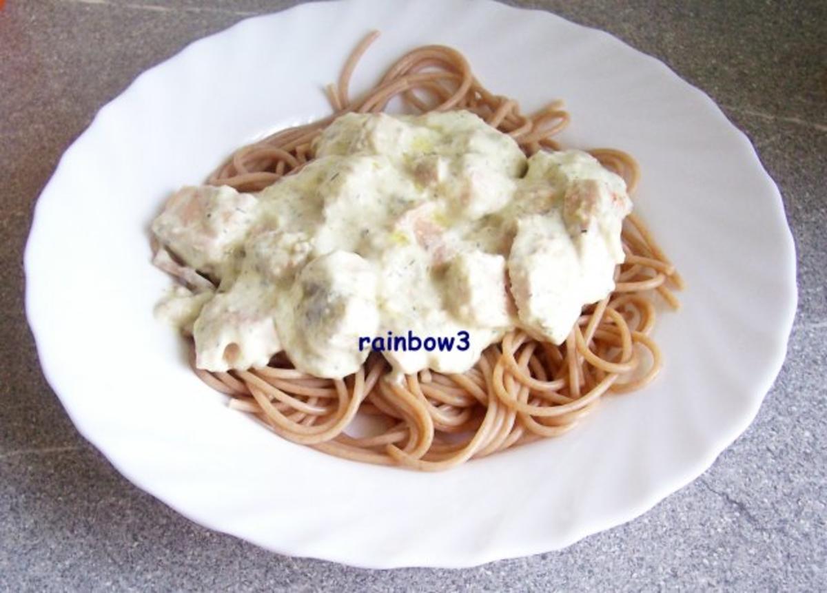 Kochen: Lachs in Käsesauce zu Spaghetti - Rezept - Bild Nr. 5