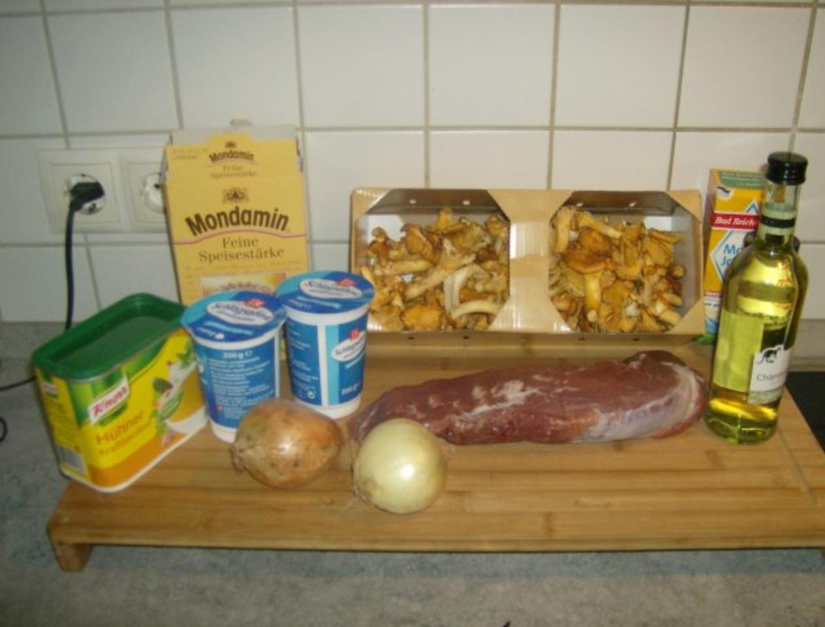 Schweinefilet in Pfifferlingsahnesoße - Rezept